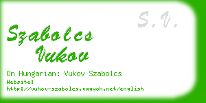 szabolcs vukov business card